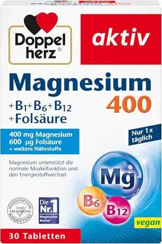 Doppelherz Magnesium 400 Tabletten mit Vitaminen B1, B6, B12 und Folsäure