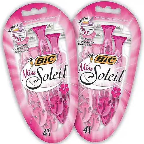 Bic Miss Soleil Damenrasierer, 8 Einwegrasierer mit 3 Klingen