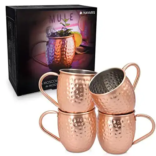 Moscow Mule Becher Set von Navaris – 4 Kupferbecher