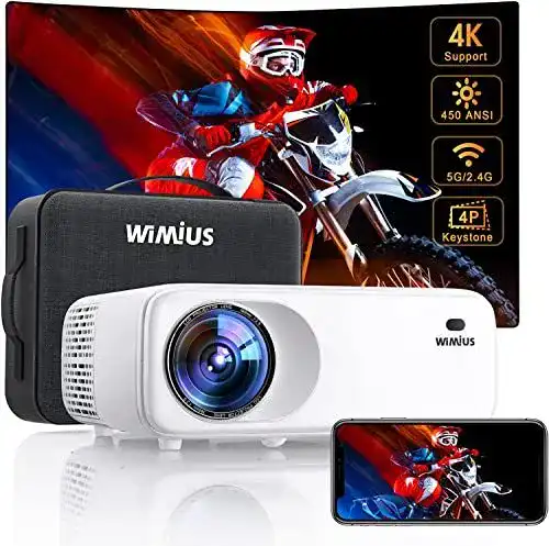 WiMiUS W6 Full HD 1080P Beamer mit 4K Unterstützung für Zuhause