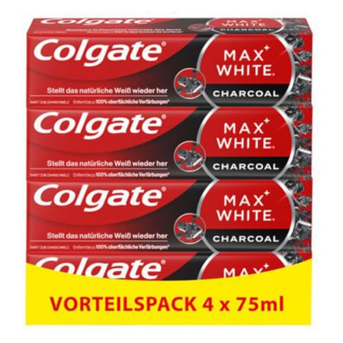 Colgate Zahnpasta Max White Charcoal 4x75ml