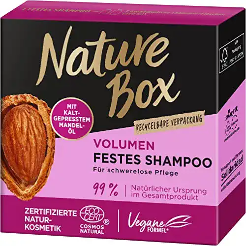 Festes Shampoo Nature Box Volumen mit Mandelöl (85 g)