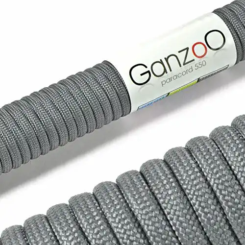 Paracord Ganzoo 550 Seil Dunkelgrau 4mm Schnur Typ 3 aus Nylon