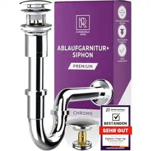 Siphon M. Rosenfeld Home Waschbecken Ablaufgarnitur mit Überlauf und Universal Röhren