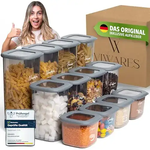 Vorratsdosen stapelbar von Viwares mit luftdichtem Deckel