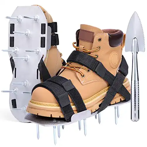 Rasenlüfter Schuhe von Ohuhu mit Metallnägeln und Klettverschluss