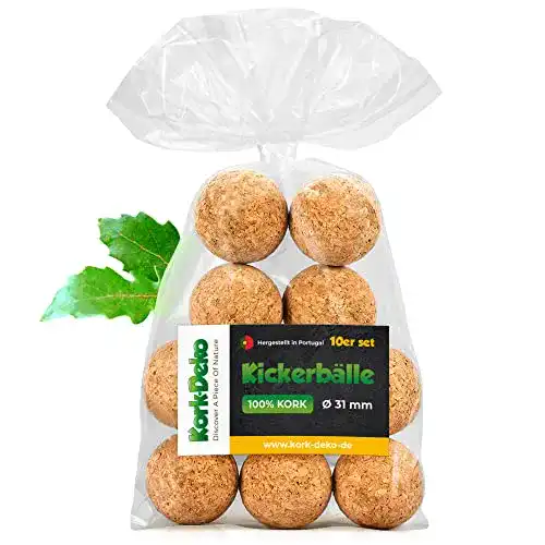 Tischkicker Bälle Kork 10er Set Kickerbälle für Tischfußball