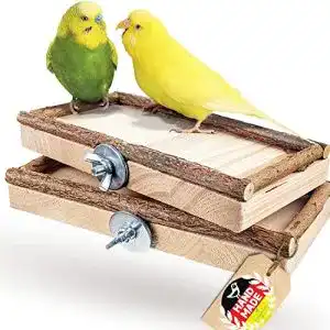 Wellensittich Spielzeug 2er Set für Vogelkäfig Zubehör