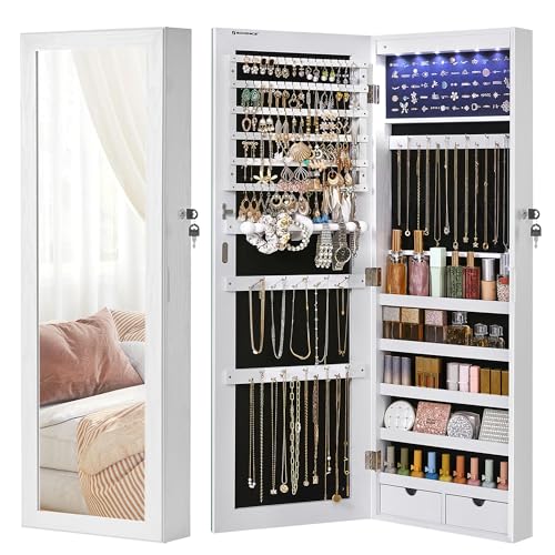 Ganzkörperspiegel mit Schmuckschrank von Songmics, hängend und wandmontierbar