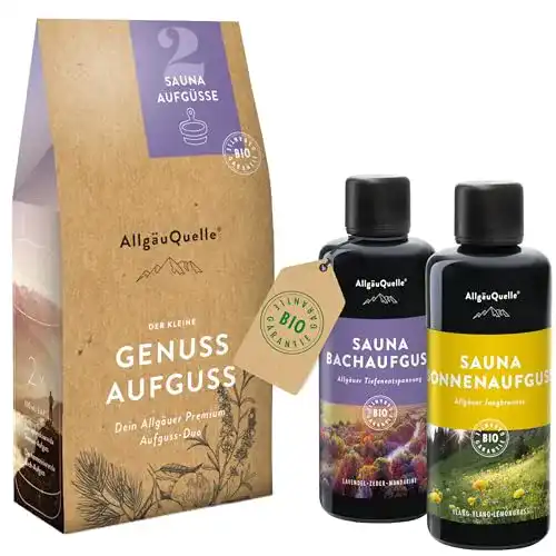 Bio Saunaaufguss Set von AllgäuQuelle mit 2x100ml ätherischen Ölen