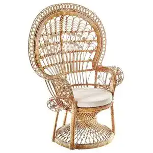 Rattansessel Kobolo Pfauenthron Peacock aus Rattan mit Kissen