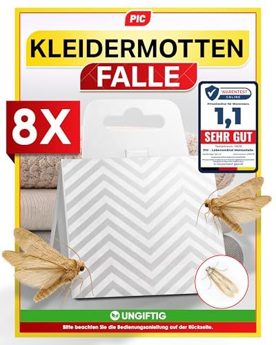 Mottenfalle Pic Kleider Mottenschutz für Kleiderschrank, 8 Stück