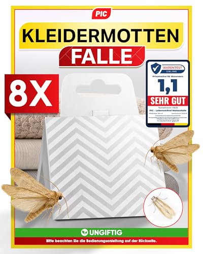 Mottenfalle Pic Kleider Mottenschutz für Kleiderschrank, 8 Stück