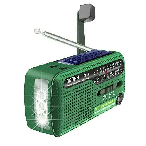 Tragbares Solar-Kurbelradio DEGEN DE13 für Outdoor-Aktivitäten