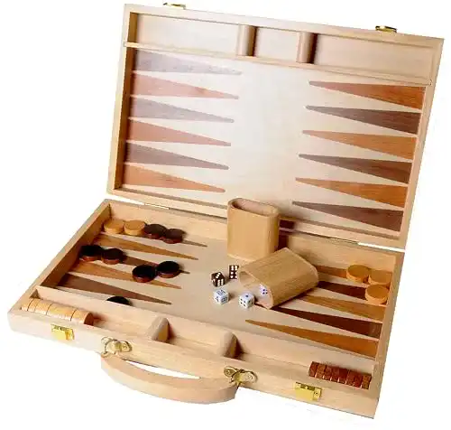Backgammon Set aus Holz mit praktischem Koffer
