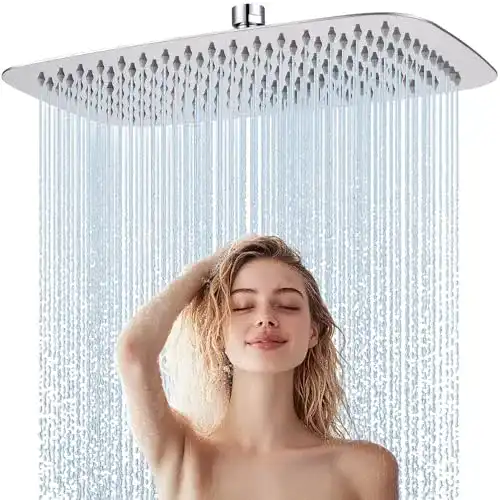 Duschkopf Regenbrause Hardivalue aus Edelstahl mit Anti-Kalk-Düsen