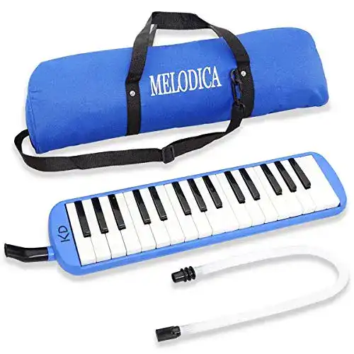 Melodica Keepdrum mit 32 Tasten in Blau und Tasche