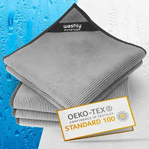 Mikrofasertuch washly Putztücher Oeko-Tex 30 x 30 cm, 4 Stück grau