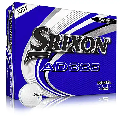 Srixon AD333 Golfbälle 12 Stück in Weiß für Distanz und Kontrolle