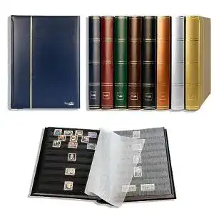 Briefmarkenalbum Prophila Collection mit 60 schwarzen Seiten