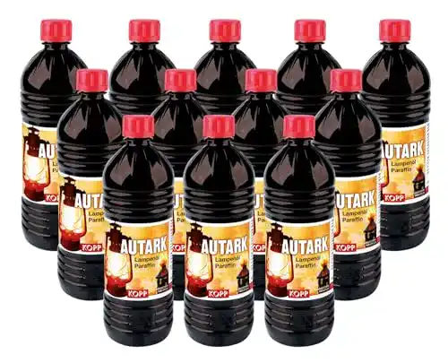 Paraffinöl Kopp Verlag Autark Lampenöl für Petroleumlampen, 12 x 1 Liter