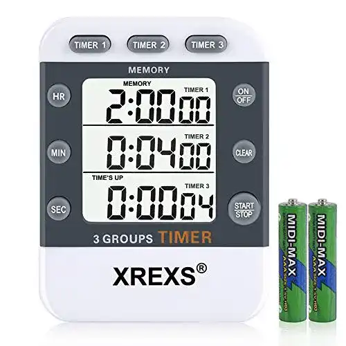Digitaler Kurzzeitwecker mit 3 Kanälen für Küche und Fitness