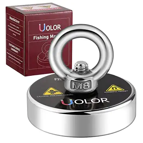 Neodym Magnet Uolor mit 160 kg Haftkraft und Öse für vielseitige Anwendungen