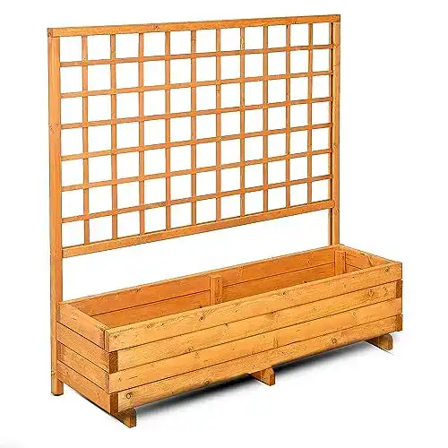 Blumenkasten mit Rankgitter aus Holz für Garten und Balkon