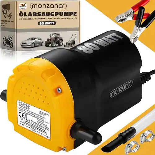 Ölabsaugpumpe Monzana elektrisch 12V 80 Watt 5l/min für Ölwechsel