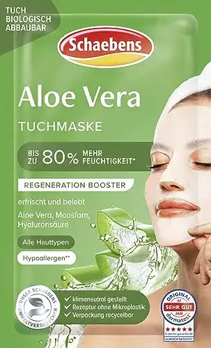 Schaebens Aloe Vera Tuchmaske, 21 g – Gesichtspflege