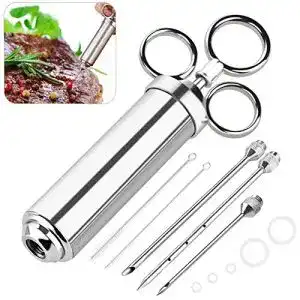 Bratenspritze EXTSUD 60ml aus Edelstahl mit 3 Nadeln