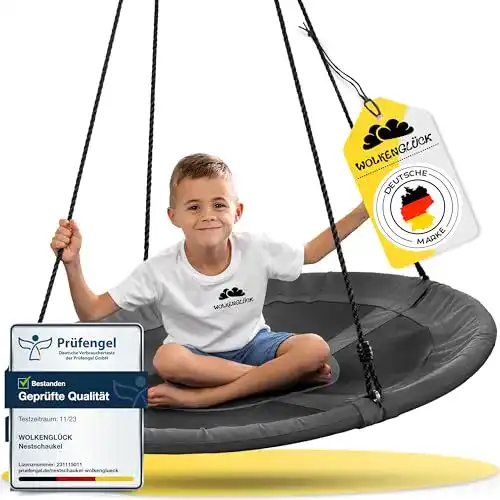 Nestschaukel 150 kg von Wolkenglück – Höhenverstellbare Schaukel für Kinder und Erwachsene