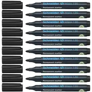 Permanent-Marker Schneider Maxx 130 Rundspitze 10er Pack schwarz