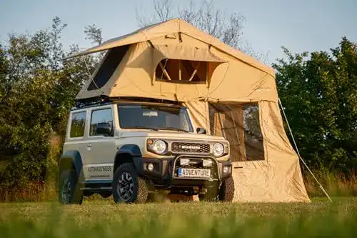 Dachzelt Adventure Family 160 mit Vorzelt für Fahrzeuge bis 2,05m