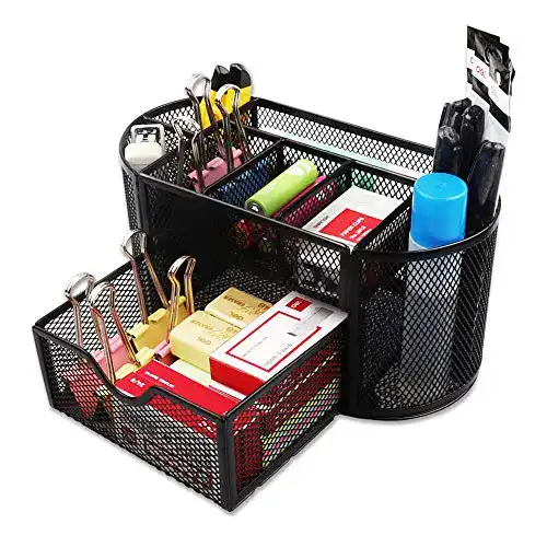 Schreibtischorganizer von Oladwolf mit 9 Fächern und Stiftehalter