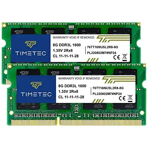 Timetec 16 GB DDR3-RAM Kit (2x8GB) 1600 MHz für Laptops