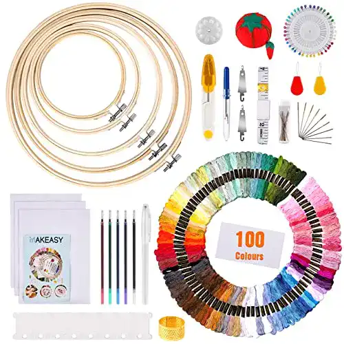 Stickset Makeasy 205 Teile – Stickerei Set für Anfänger und Fortgeschrittene