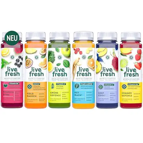 Saftkur LiveFresh Säfte mit Vitaminen im 6er Probierpaket