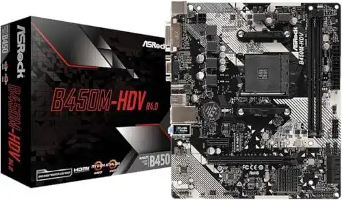 B450-Mainboard ASRock B450M-HDV R4.0 für AMD Socket AM4