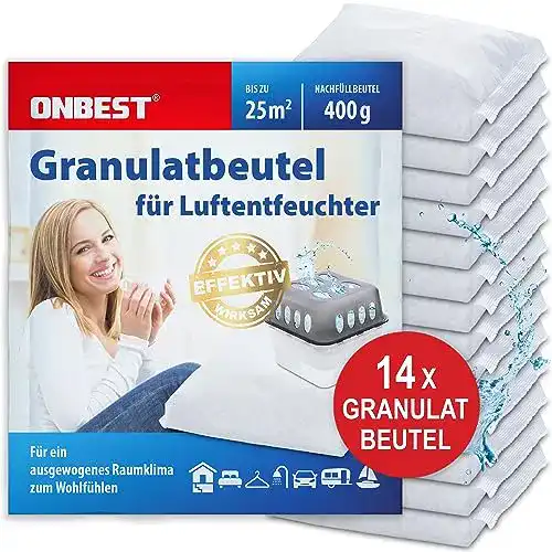 Luftentfeuchter-Granulat Onbest 14 Nachfüllbeutel à 400g