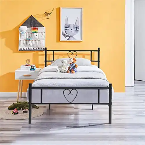 Metallbett Liepu Gästebett Einzelbett Modern mit Bettrahmen