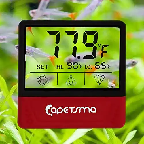 Aquarium Thermometer von Capetsma mit LCD-Display und Touchscreen