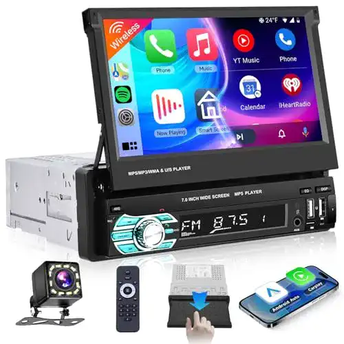 Autoradio mit ausfahrbarem Display und Wireless Carplay