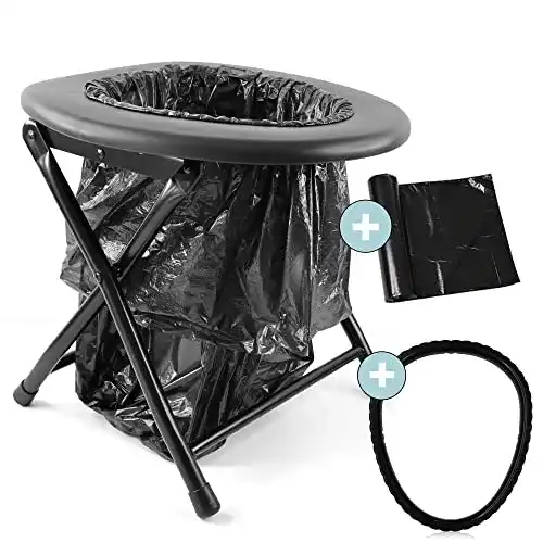 Klapptoilette Keepa Outdoor faltbare Campingtoilette in Schwarz