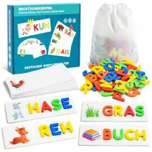 Lernspiele Qukir Buchstaben Lernen – Montessori Spielzeug für Kinder ab 3 Jahren