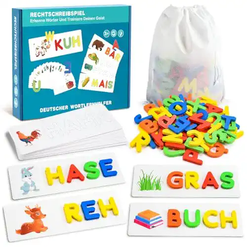 Lernspiele Qukir Buchstaben Lernen – Montessori Spielzeug für Kinder ab 3 Jahren