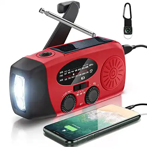 Kurbelradio Aokbon Solar Radio – Tragbares Dynamo Radio mit Notfallfunktionen