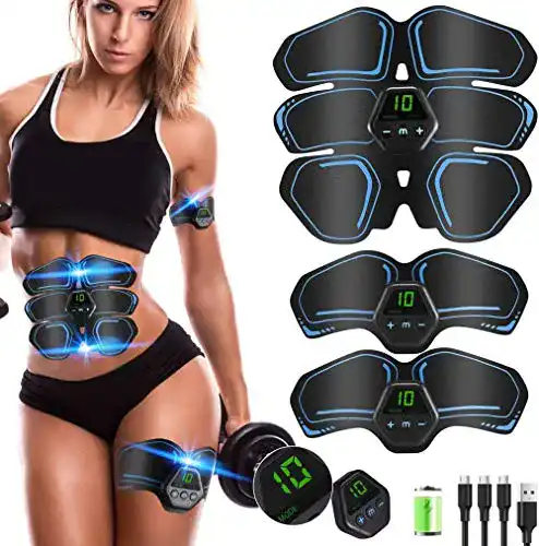 Bauchmuskeltrainer UIHOL EMS Trainingsgerät mit LCD-Bildschirm
