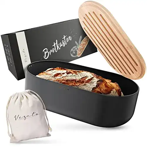 Brotkasten mit Schneidebrett Vezato Nachhaltige Brotaufbewahrung