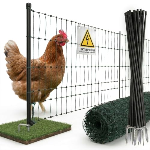 Geflügelnetz Agrarzone 50m x 106cm mit Doppelspitze in Grün